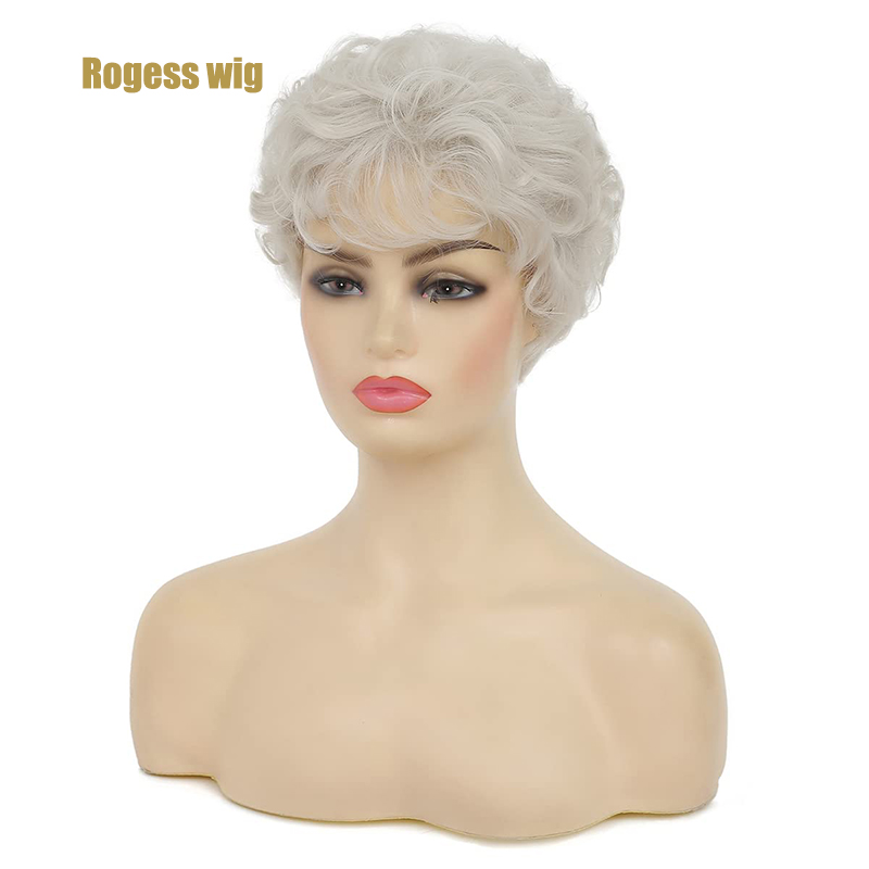 Short Layered Blonde Wigs for Women Synthetic Heat Resistant Cosplay Pixie Wig with Wig Cap