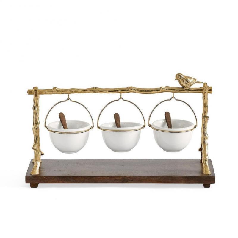 Dishes Plates Gold Branch Snack Bowl Stand Christmas Candy Decoration Display Home Party