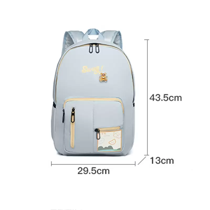 Waist bagsWomans Backpack Nylon Waterproof Schoolbag Junior High School Bags Large Capacity Female Backpack Cute Bear Accessories M153
