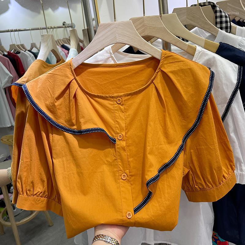 Women's Blouses & Shirts French Ruffled Shirt Summer Thin Short Sleeve 2022 Korean Style Chic Design Preppy Top Trendy Woman Tops, Orange
Women's Blouses & Shirts French Ruffled Shirt Summer Thin Short Sleeve 2022 Korean Style Chic Design Preppy Top Trendy Woman Tops, Orange