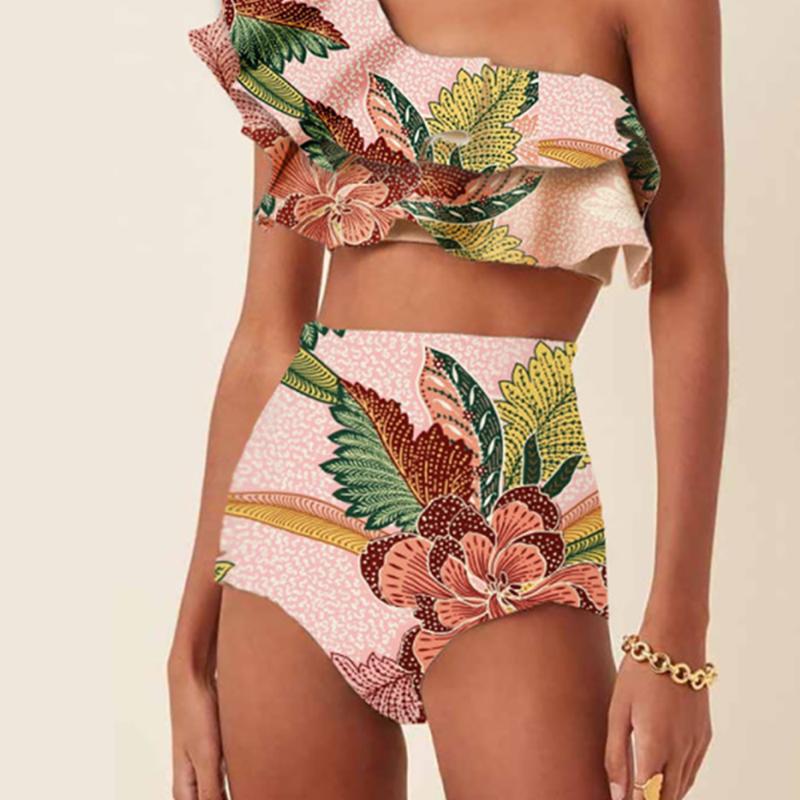 Women' Swimwear One-Shoulder Floral Print Ruffled Bikini Women String Bathing Suits For Girls Summer Beach Wear Swimming Suit XLWomen, Pink
Women' Swimwear One-Shoulder Floral Print Ruffled Bikini Women String Bathing Suits For Girls Summer Beach Wear Swimming Suit XLWomen, Pink