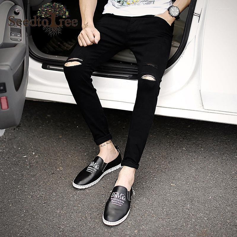 Men's Jeans Solid Color Hole Casual Men's Small Feet Slim Denim Trousers Ankle Length PantsMen's Heat22, Black
Men's Jeans Solid Color Hole Casual Men's Small Feet Slim Denim Trousers Ankle Length PantsMen's Heat22, Black