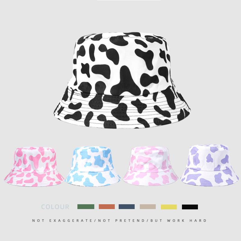 Berets Two Side Reversible Creative Pink Cow Bucket Hat Summer Women Cotton Cap Outdoor Fashion Beach Bob Sun Female Panama HatBerets, Black
Berets Two Side Reversible Creative Pink Cow Bucket Hat Summer Women Cotton Cap Outdoor Fashion Beach Bob Sun Female Panama HatBerets, Black
