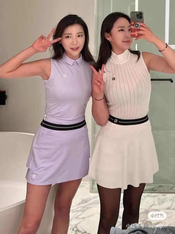 Golf Summer Ladies knit quick dry Top T shirt Short sleeve A line umbrella skirt suit bright color outdoor sports fashion 220712