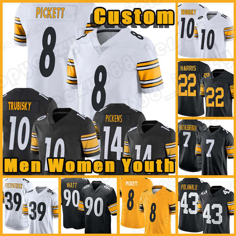 8 Kenny Pickett Mitchell Trubisky Custom Najee Harris Football Jerseys Steelers''T.J. Watt Chase Claypool Ben Roethlisberger Minkah Fitzpatrick George Pickens, Custom men (gr)
8 Kenny Pickett Mitchell Trubisky Custom Najee Harris Football Jerseys Steelers''T.J. Watt Chase Claypool Ben Roethlisberger Minkah Fitzpatrick George Pickens, Custom men (gr)