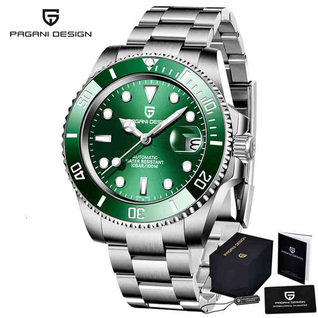 WatchesBrand Pagani Design 40mm Water Ghost Men Watches Automatic Mechanical Business Watch Sapphire Waterproof Clock Reloj Hombre 1661, Black green 5
WatchesBrand Pagani Design 40mm Water Ghost Men Watches Automatic Mechanical Business Watch Sapphire Waterproof Clock Reloj Hombre 1661, Black green 5