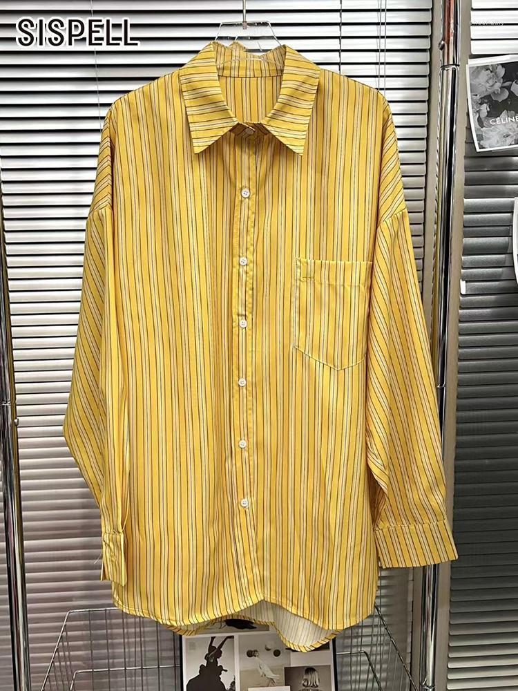 Women's Blouses & Shirts Striped Colorblock Shirt For Women Lapel Long Sleeve Loose Casual Button Through Blouse Female Fashion Spring Cloth, Yellow
Women's Blouses & Shirts Striped Colorblock Shirt For Women Lapel Long Sleeve Loose Casual Button Through Blouse Female Fashion Spring Cloth, Yellow