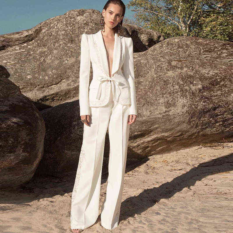 Blazer Pant Suits Two Piece Set White Office Ladies Women Business Wide Pipes Pants Lace Blazer zTrousers Formal Suit High quality J220813, Suit pants suit
Blazer Pant Suits Two Piece Set White Office Ladies Women Business Wide Pipes Pants Lace Blazer zTrousers Formal Suit High quality J220813, Suit pants suit