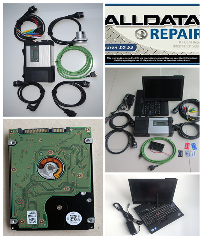 super mb star c5 diagnostic tool and alldata 10.53 software hdd 1tb with laptop x200t star diagnose for 12v 24v ready to work