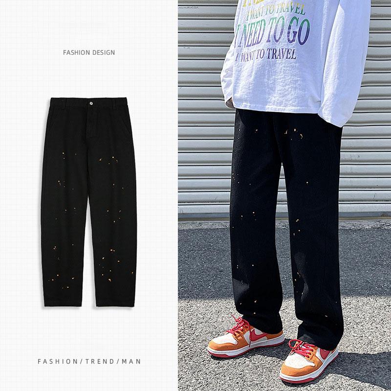 Men' Jeans Fashion Mens Hip Hop Painted Dad Black Hi-street Loose Straight Fit Denim Pants Cool Streetpants Jean Trousers For MaleMen
Men' Jeans Fashion Mens Hip Hop Painted Dad Black Hi-street Loose Straight Fit Denim Pants Cool Streetpants Jean Trousers For MaleMen