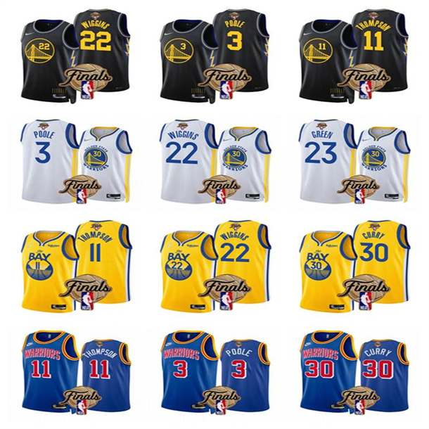Men Golden State''Warriors''30 Stephen''Curry 11 Klay Thompson Poole Green Wiggins 2022 Finals Stitched white blue black gold Jersey
Men Golden State''Warriors''30 Stephen''Curry 11 Klay Thompson Poole Green Wiggins 2022 Finals Stitched white blue black gold Jersey