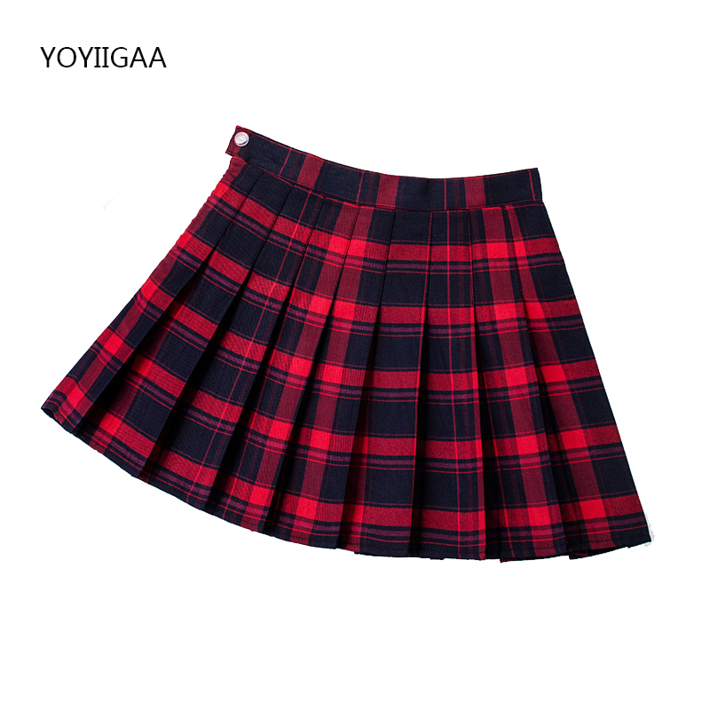 Summer Women Pleated Skirts High Waist Female Mini Skirt Harajuku Preppy Style Ladies Plaid Skirts Sweet Girls Dance Mini Skirt 220701