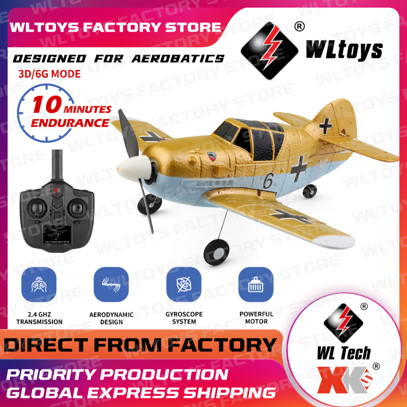 2022 Wltoys XK A250 BF-109 RC Aircraft Toy 4CH 3D/6G System Foam Fiexd 350mm Wingspan Remote Control Glider Airplane Toys - with Foam Box, Gold
2022 Wltoys XK A250 BF-109 RC Aircraft Toy 4CH 3D/6G System Foam Fiexd 350mm Wingspan Remote Control Glider Airplane Toys - with Foam Box, Gold