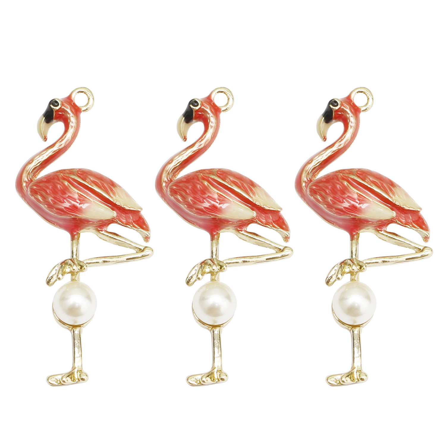 10pcs Enamel Pearl Flamingo Charms DIY Handmade Pink Bird Pendants Bracelet Necklace Earring Pendants Jewelry Accessory 
10pcs Enamel Pearl Flamingo Charms DIY Handmade Pink Bird Pendants Bracelet Necklace Earring Pendants Jewelry Accessory