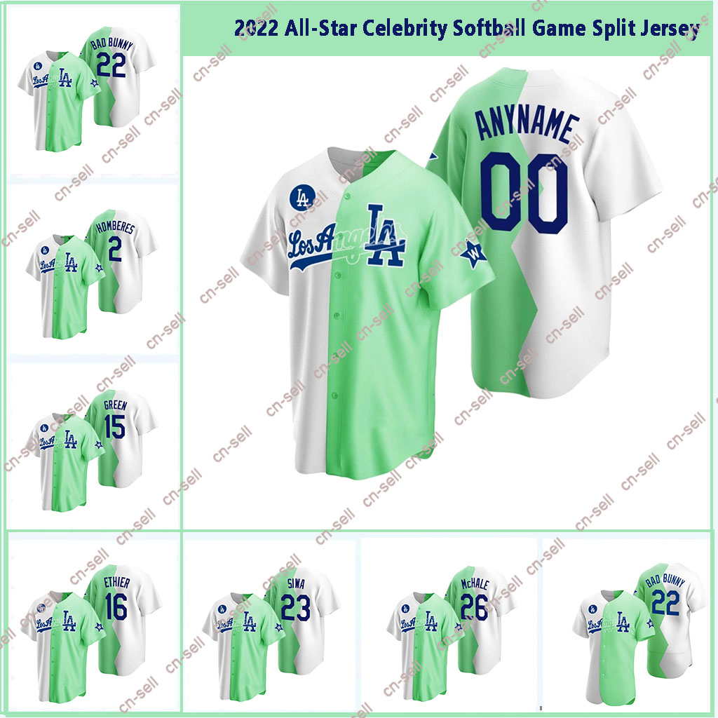 22 Bad Bunny 2022 All-Star Dodgers Split Jersey Celebrity Softball Game Quavo 16 Andre Ethier Cranston Simu Liu Joel McHale Jojo Siwa Shawn Green Nice Pence Men Women, Womens nk logo
22 Bad Bunny 2022 All-Star Dodgers Split Jersey Celebrity Softball Game Quavo 16 Andre Ethier Cranston Simu Liu Joel McHale Jojo Siwa Shawn Green Nice Pence Men Women, Womens nk logo