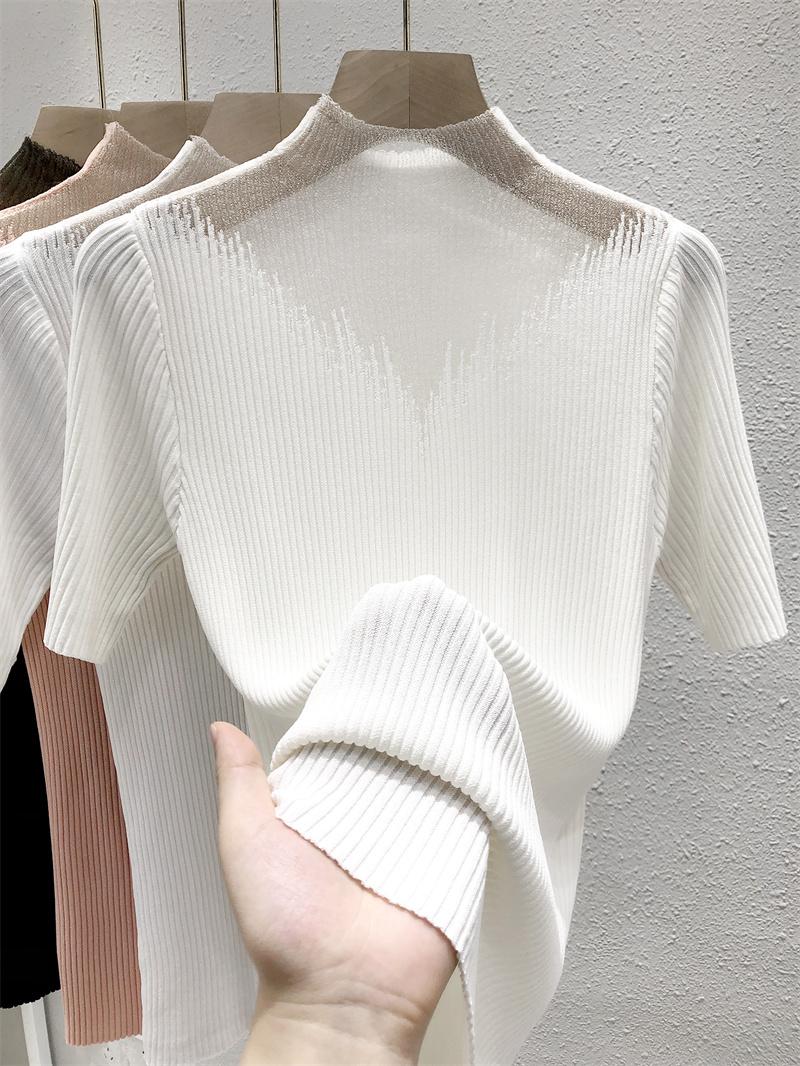 Women's T-Shirt Solid Lightweight Women T-Shirts Summer Design 2022 Elastic Short-Sleeved Slim Elegant Female Pulls Tops TeesWomen's, White
Women's T-Shirt Solid Lightweight Women T-Shirts Summer Design 2022 Elastic Short-Sleeved Slim Elegant Female Pulls Tops TeesWomen's, White
