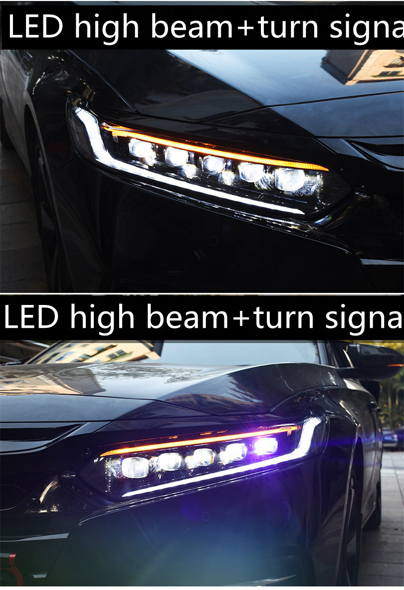 car parts front lights For Honda Accord G10 18-20 LED Headlight daytime running turn signal high low beam head lights