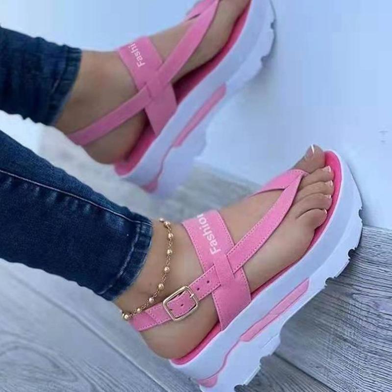 Sandals Fashion Women Gladiator Platform Solid Color Flip Flops Female Wedge Outdoor Casual