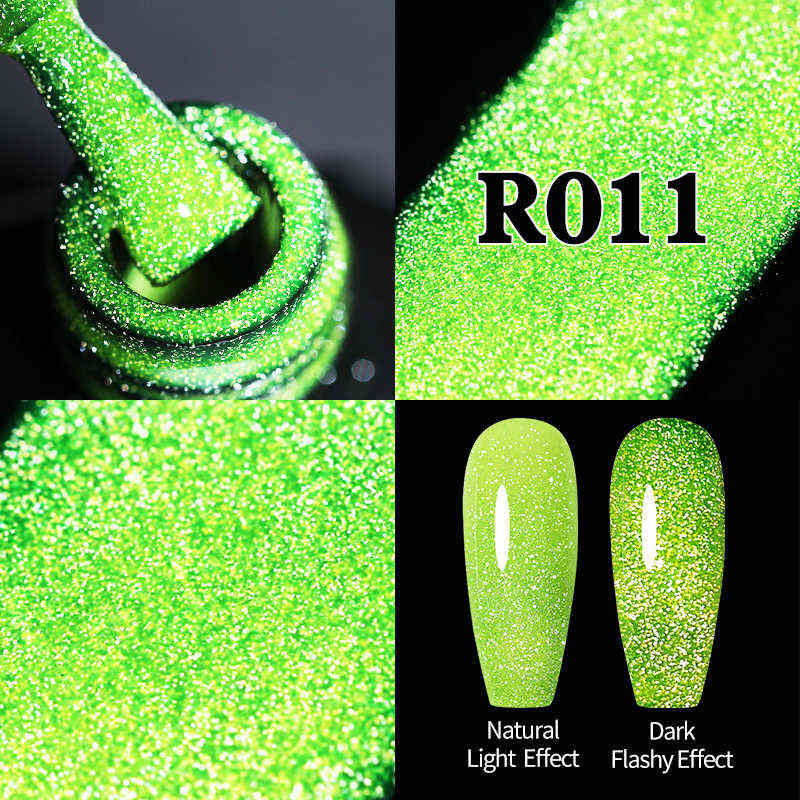 NXY Nail Gel Neon Reflective Glitter Polish Fluorescence Orange Blue Green Semi Permanent Soak Off Uv Led Art 0328