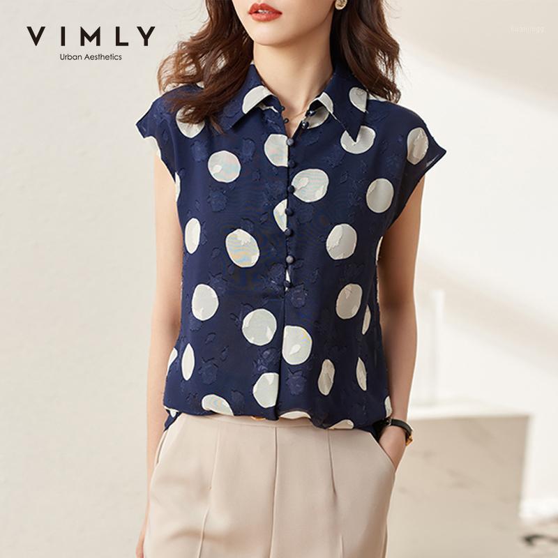 Women' Blouses & Shirts VIMLY Summer Women Elegant Button Up Shirt Short Sleeve Casual Dot Blouse Ladies Vintage Blusas Female Tops F7502, Navy
Women' Blouses & Shirts VIMLY Summer Women Elegant Button Up Shirt Short Sleeve Casual Dot Blouse Ladies Vintage Blusas Female Tops F7502, Navy