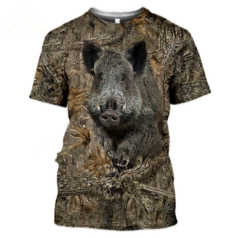 

Kaus 3D Kamuflase Hewan Berburu Babi Hutan Kaus Pria Santai Musim Panas Jaket Pullover Lengan Pendek Wanita Jalanan Mode 220613, Mn2