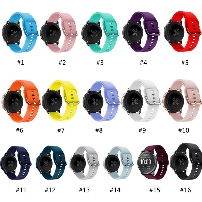 Silicone Bracelet Straps for Samsung Galaxy Watch Active 2 Sport Smart Watches Band 22mm 20mm Replacements Bands