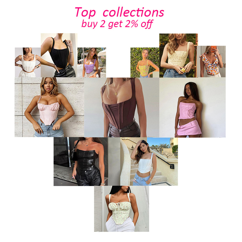 High Quality Corset Top Y2k Women Arrivals Lined House of Cb Bone Sexy Coffee Female Crop For Party Club 220316