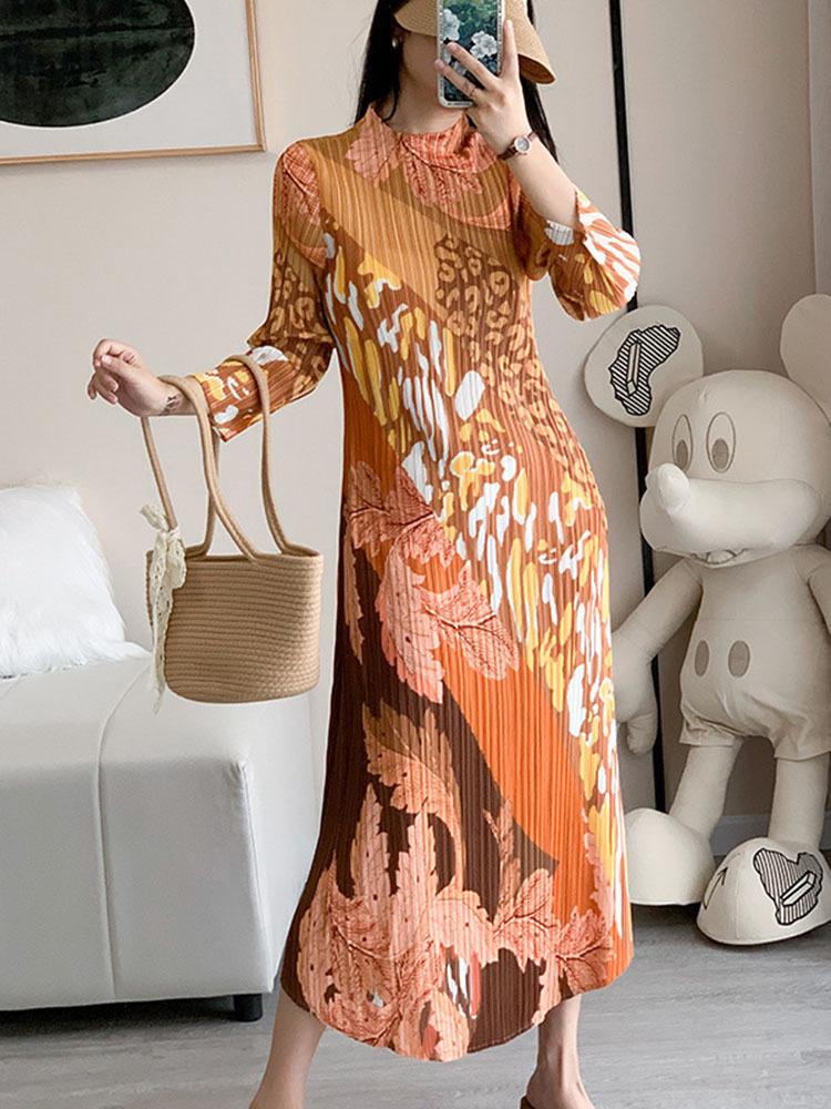 Casual Dresses Women Pleated Dress Multicolor Print Half High Collar Long Sleeve Elegant Maxi Style 2022 SummerCasual, Blue dress
Casual Dresses Women Pleated Dress Multicolor Print Half High Collar Long Sleeve Elegant Maxi Style 2022 SummerCasual, Blue dress