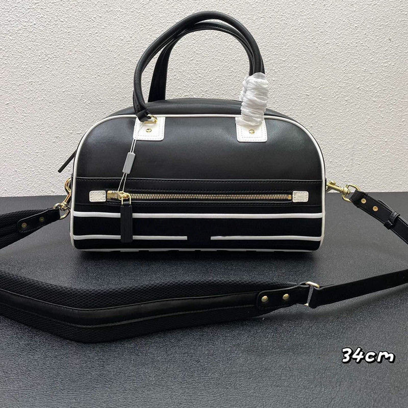 PARIS VIBE Zip Bowling Bag Bicourlor Smooth Calfskin Front Logo Zipped Pocket With Leather Shoulder Strap Luxurys Sports Handbag star pattern tote, Color 1
PARIS VIBE Zip Bowling Bag Bicourlor Smooth Calfskin Front Logo Zipped Pocket With Leather Shoulder Strap Luxurys Sports Handbag star pattern tote, Color 1
