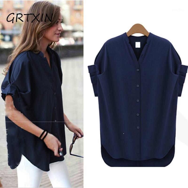 Women's Blouses & Shirts Women Summer Casual Stand Collar Short Sleeve Solid Chiffon Blouse Clothes Lady Blusas Plus Size -5XL, Blue
Women's Blouses & Shirts Women Summer Casual Stand Collar Short Sleeve Solid Chiffon Blouse Clothes Lady Blusas Plus Size -5XL, Blue