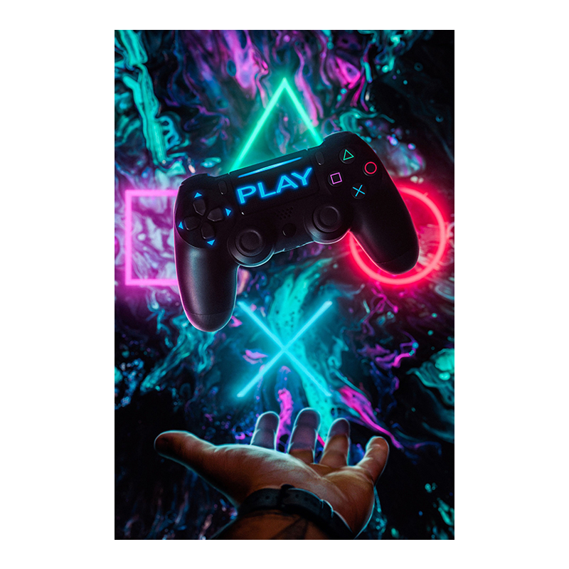 Play Game Canvas Painting Colorful Gamepad Posters and Prints Trendy Wall Art Gaming Room Boy's Bedroom Decorative Pictures