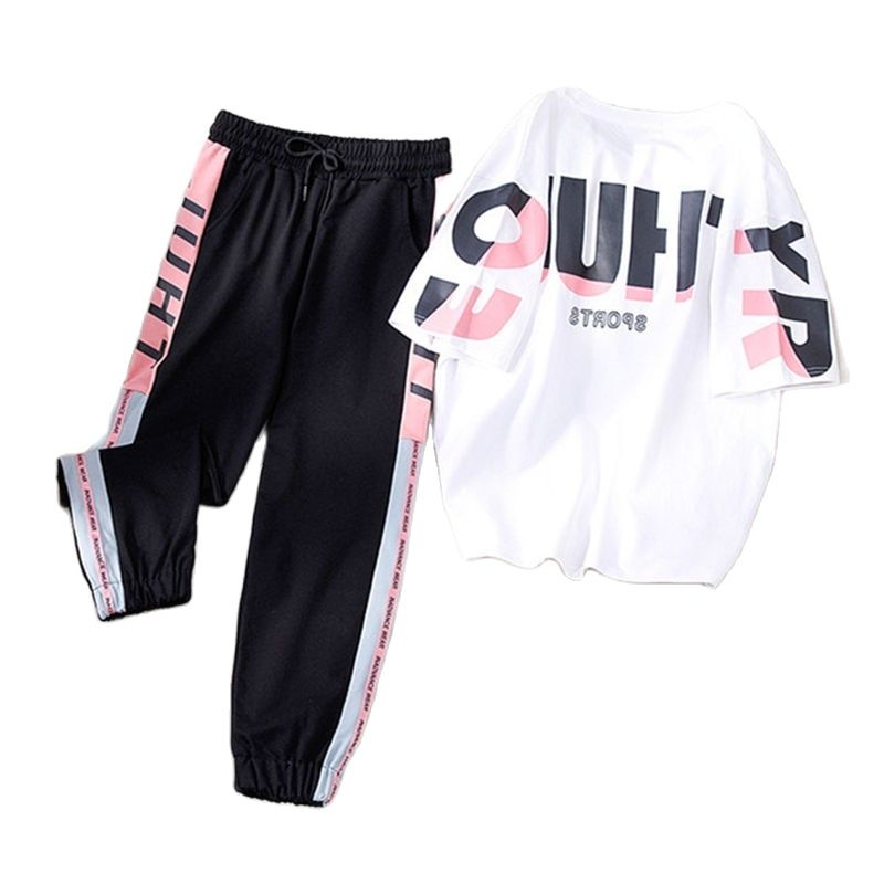 Women's Tracksuits Summer clothes for Women 2 Piece Set 2022 New Fashion Two Piece Sports Suit Female Loose Thin Short Sleeved Casual Cloth, Black
Women's Tracksuits Summer clothes for Women 2 Piece Set 2022 New Fashion Two Piece Sports Suit Female Loose Thin Short Sleeved Casual Cloth, Black