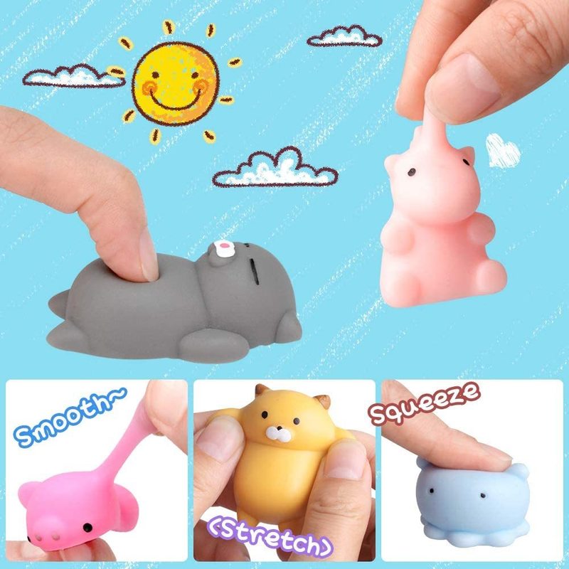 20Pcs Set Color Mochi Squishy Cute Cat Antistress Ball Squeeze Rising Abreact Soft Sticky Stress Relief Toys Funny Gifts Toy YJN 220531