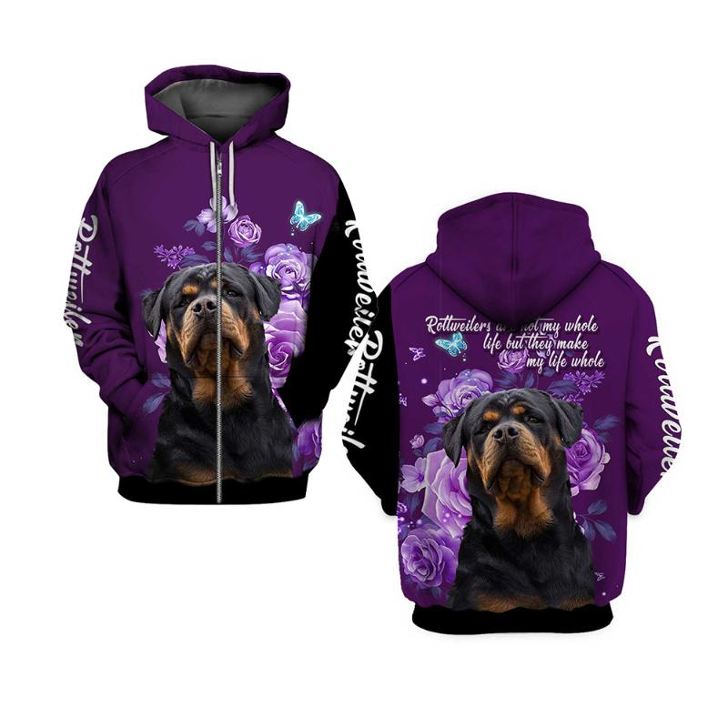 Men' Hoodies & Sweatshirts Animals Zip Hoodie 3D Graphic Dog Make Life Whole Animal Rottweiler Floral Print Tops Women ClothingMen, Zip hoodie-2
Men' Hoodies & Sweatshirts Animals Zip Hoodie 3D Graphic Dog Make Life Whole Animal Rottweiler Floral Print Tops Women ClothingMen, Zip hoodie-2