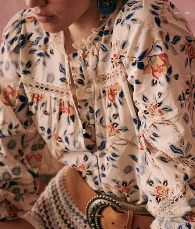 Women' Blouses & Shirts Shirt Lace Hollow Out O-neck Floral Printed Long Sleeve Blouse And Top 2022 Spring Summer
Women' Blouses & Shirts Shirt Lace Hollow Out O-neck Floral Printed Long Sleeve Blouse And Top 2022 Spring Summer