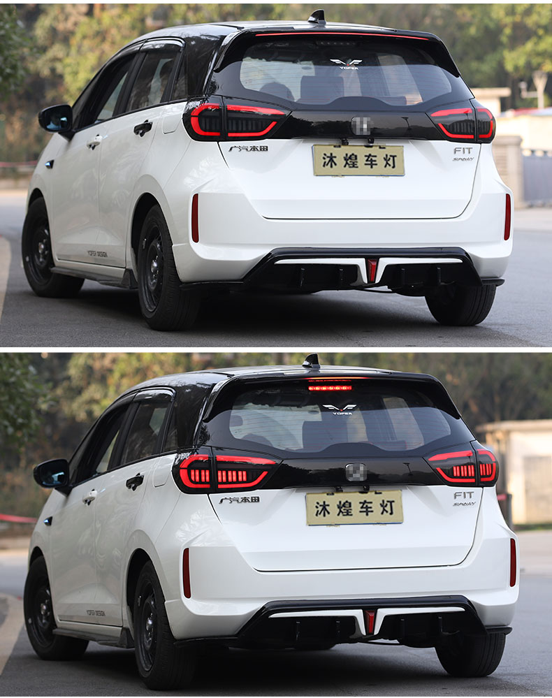Automobile Taillights Assembly For Honda Jazz Fit LED Brake Light 20 19-21 GR9 Dynamic Signal Light Running Lights
