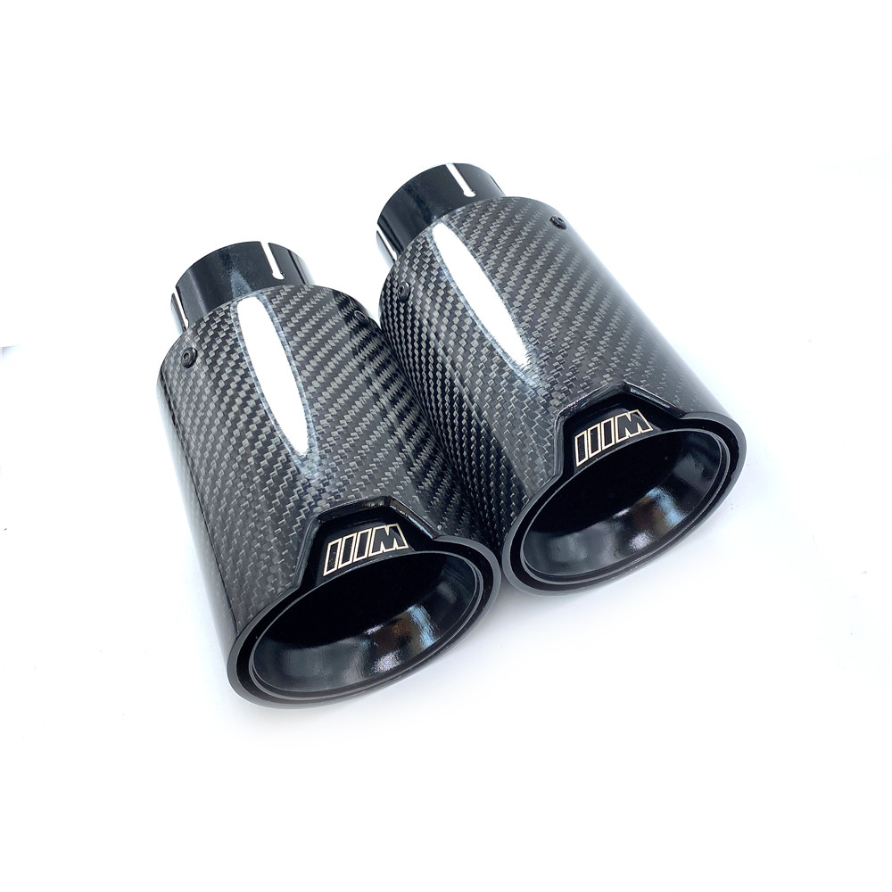1pcs Car Exhaust Tips Pipe Glossy Carbon Fiber Muffler Tip for BMW M Performance M2 M3 M4 M135i M235i M140i M240i M335i Modified Accessories