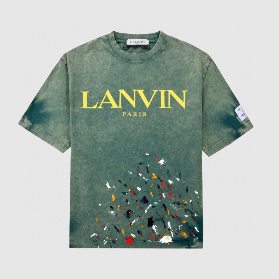 Cotton Round Neck Loose Printing Casual Spring and Summer Hand-painted Splash lanvin Ink Wash Fabric Short-sleeved T-shirts, Green
Cotton Round Neck Loose Printing Casual Spring and Summer Hand-painted Splash lanvin Ink Wash Fabric Short-sleeved T-shirts, Green