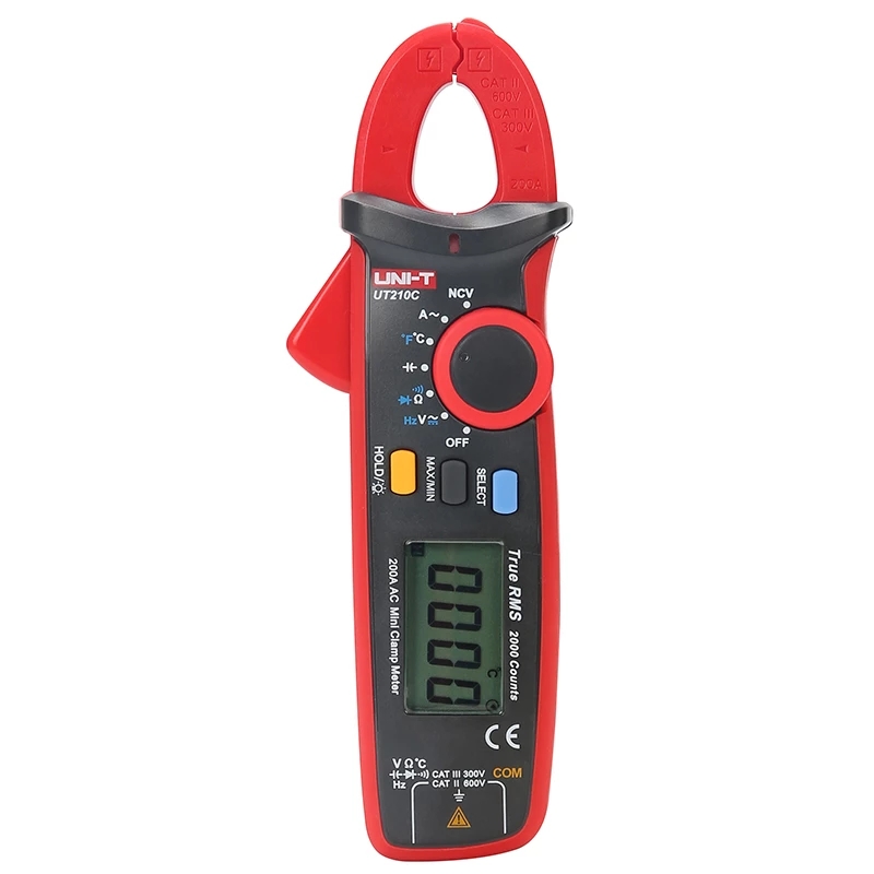 UNI-T UT210C Digital AC DC Current Clamp Meter True RMS Pliers Ammeter Multimeter Resistance Frequency Tester
UNI-T UT210C Digital AC DC Current Clamp Meter True RMS Pliers Ammeter Multimeter Resistance Frequency Tester