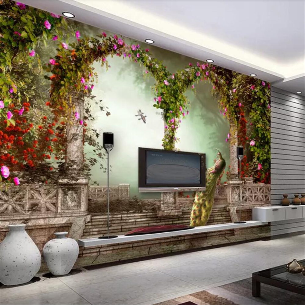 Custom 3d stereo wallpaper Modern minimalist bedroom TV backdrop wall paper fresh large mural 3d papel de parede