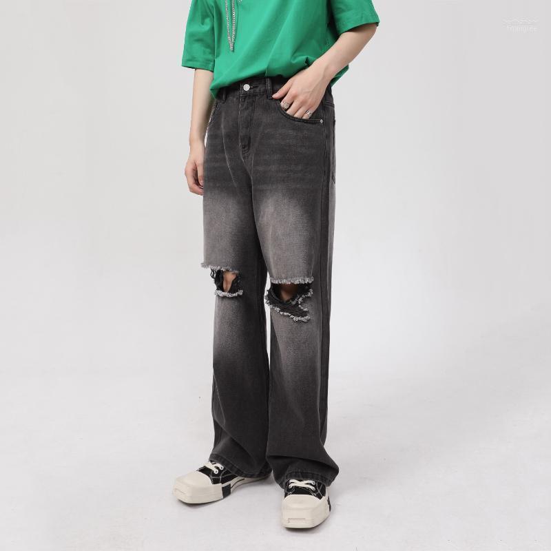 Men' Jeans Four Seasons Korean Version Personality Hole Design Trend Straight Wide Leg Pants Splicing Ins JEANSMen' Bert22, Black grey
Men' Jeans Four Seasons Korean Version Personality Hole Design Trend Straight Wide Leg Pants Splicing Ins JEANSMen' Bert22, Black grey