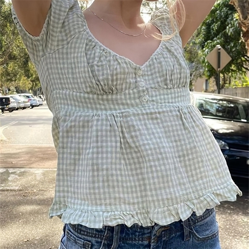 PUWD Slim Girls Sweet Tshirts Summer Fashion Ladies Stylish Soft Cotton Short Tees Vintage Women Cute Tops Chic 220411