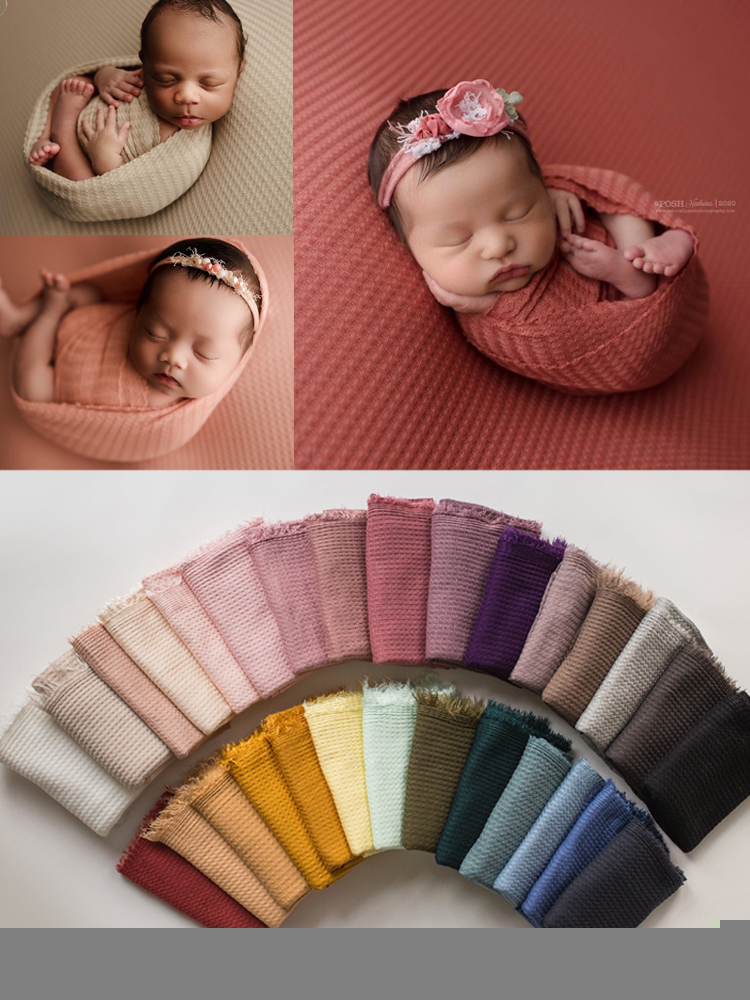 28 Colors born Pography Props Bean Bag Frame Backdrop for Accessoires de pographie fotografia Blanket Waffle Fabric 220722