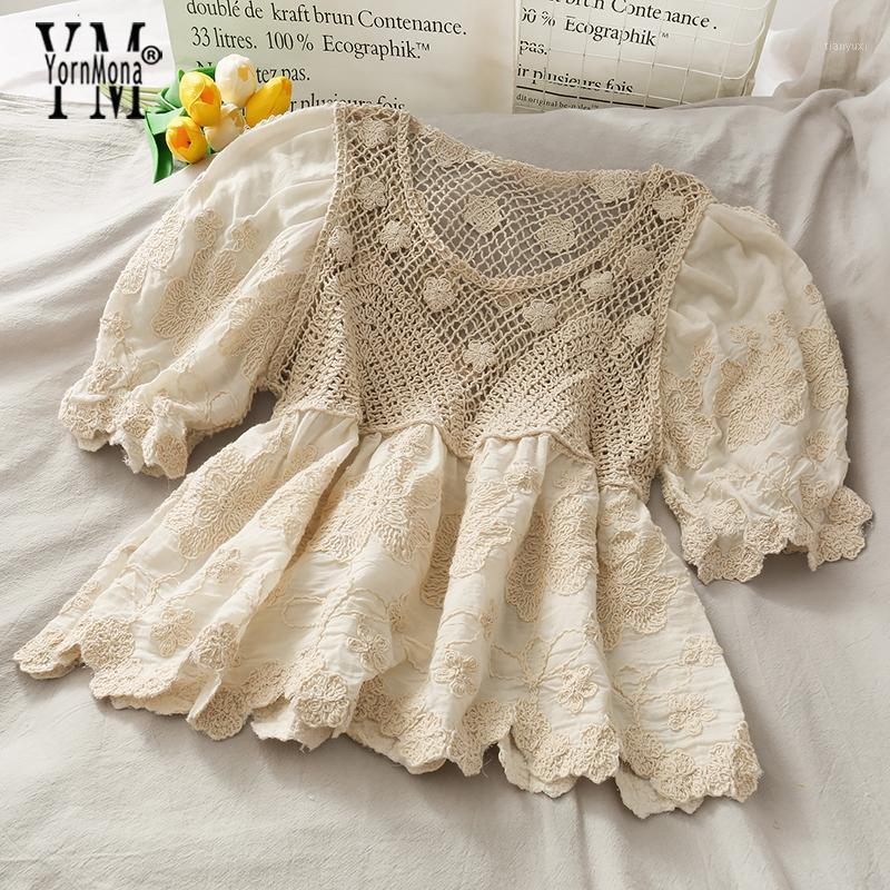 Women's Blouses & Shirts YornMona Korean Fashion Hollow Out Crochet Embroidery Women Tops 2022 Summer Transparent Ladies Puff Sleeve Vintage, Beige
Women's Blouses & Shirts YornMona Korean Fashion Hollow Out Crochet Embroidery Women Tops 2022 Summer Transparent Ladies Puff Sleeve Vintage, Beige