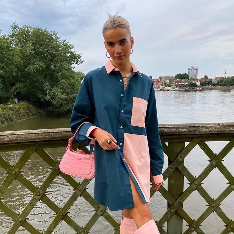 Casual Dresses Ardm Fashion Patchwork With Pocket Mini Dress Shirt 2022 Women Color Contrast Long Sleeve Loose Auturn Vestidos, As pictuer
Casual Dresses Ardm Fashion Patchwork With Pocket Mini Dress Shirt 2022 Women Color Contrast Long Sleeve Loose Auturn Vestidos, As pictuer