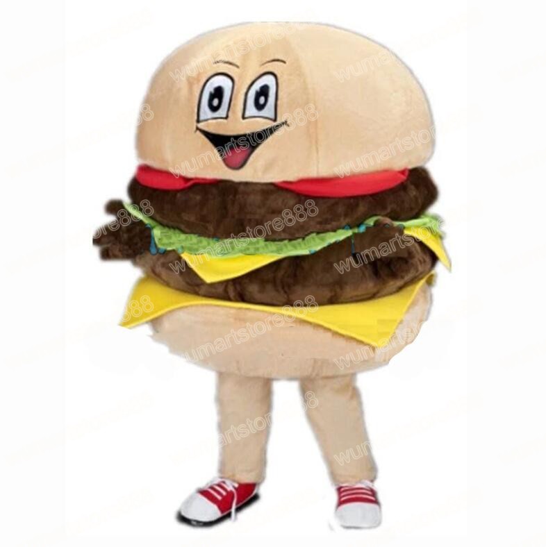 Halloween Burger Mascot Costume Top quality Christmas Fancy Party Dress Cartoon Character Suit Carnival Unisex Adults Outfit