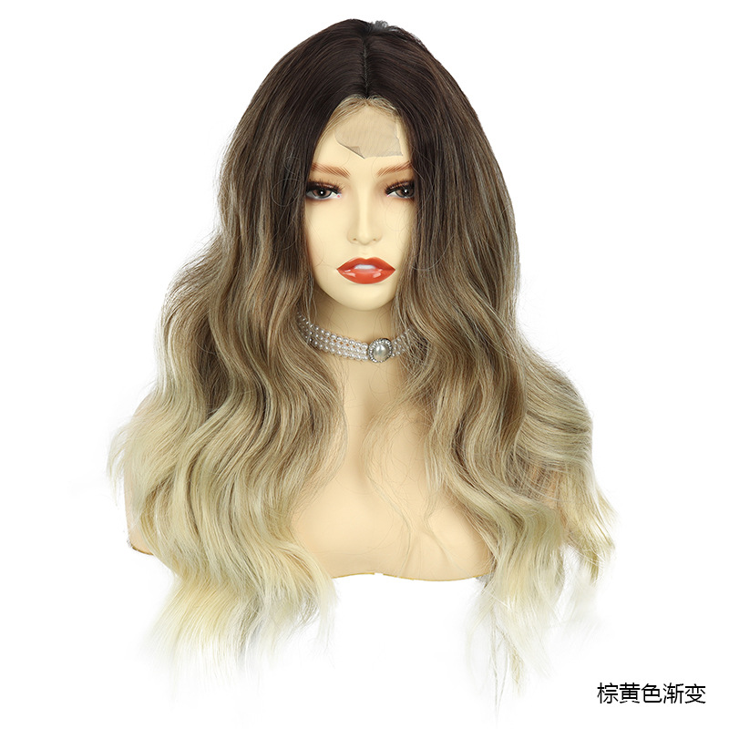 Wig Long Wave Lace Front Synthetic Large Wavey Hair wig for Womens
