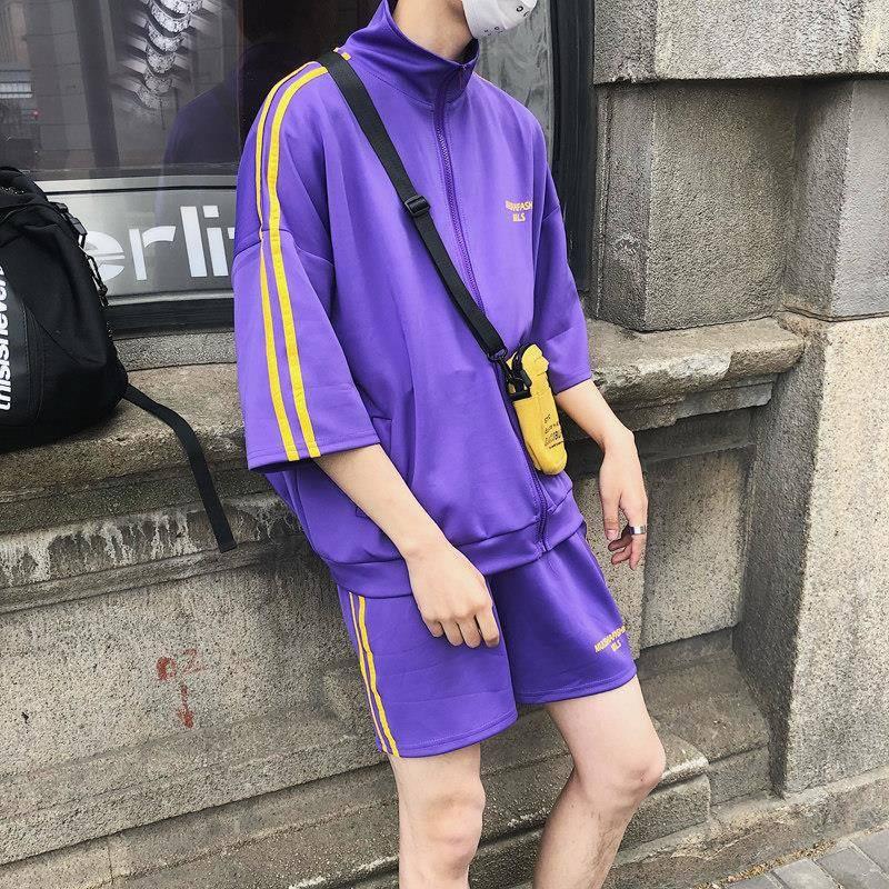 Men' Tracksuits Summer Casual Suit Male Loose Seven-point Sleeve Shorts Student Korean Leisure Sports Couple Two-piece, White-01
Men' Tracksuits Summer Casual Suit Male Loose Seven-point Sleeve Shorts Student Korean Leisure Sports Couple Two-piece, White-01