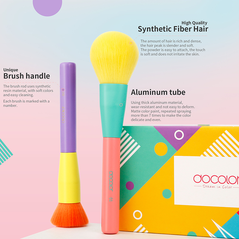 Docolor Colorful Makeup brushes set Cosmetic Foundation Powder Blush Eyeshadow Face Kabuki Blending Make up Brushes Beauty Tool 220623