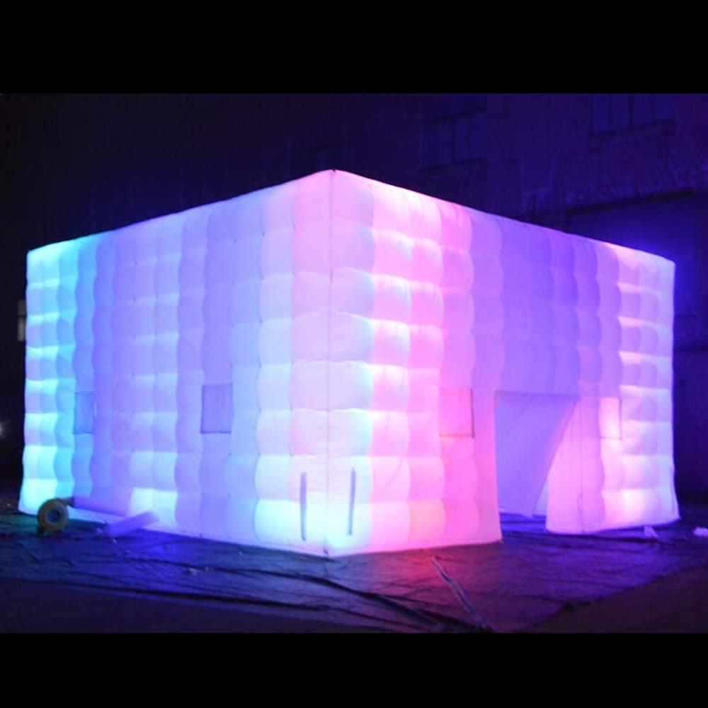 New Arriver 8x8x3.8m White Inflatable Cube Tent Cubic Marquee House Square Party Wedding Cinema Building Customized For USA